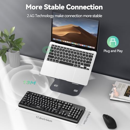 TECKNET Wireless Keyboard, 2.4G Silent Full-Size Keyboard with Number Pad