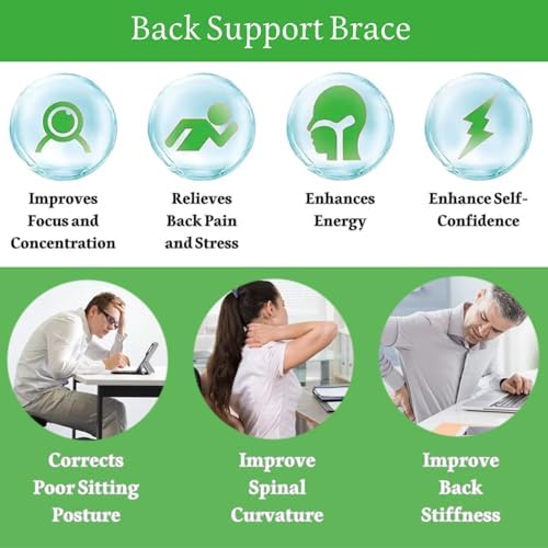 Posture Corrector for Women and Men, Adjustable Back Brace for Men, Back Support Brace, Straightener Posture Corrector, Relief for Upper and Lower, Lumbar, Neck, Shoulder Pain