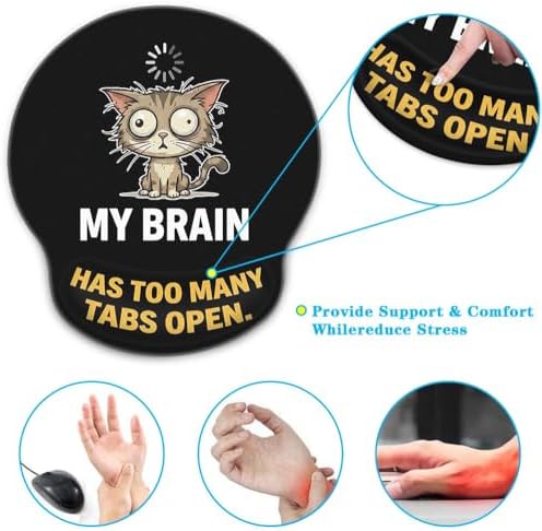 Britimes Ergonomic Mouse Pad with Wrist Support, Cat Animal