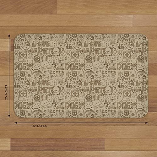 GelPro Designer Anti-Fatigue Comfort Floor Mat, 20 x 32, Pet Graffiti Basset Brown, 106-P-2032-PGBB
