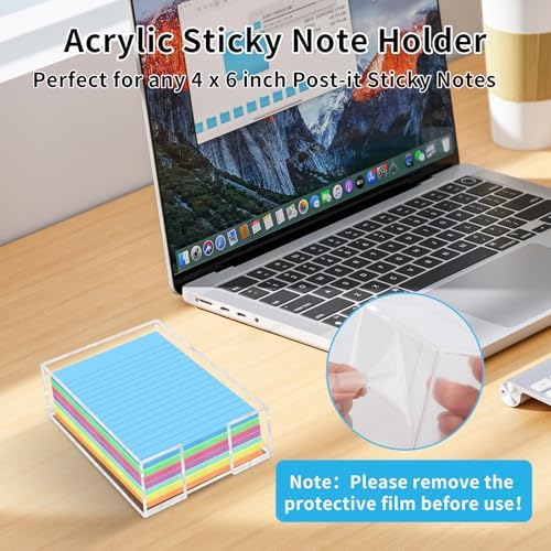 Acrylic Sticky Note Holder, 4 x 6 Inch Post It Note Holde