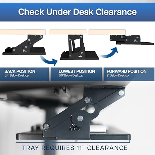 VIVO Black Under Desk 34 x 11 in Adjustable Keyboard Tray, MOUNT-KB34S