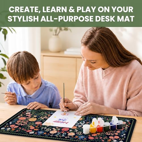 Aesthetic Desk Mat, Cute Whimsy Garden Desk Pad Protector for Work & Decor, 31.5" x 11.8", Pretty Non-Slip Extended Mouse Pad for Office or Home