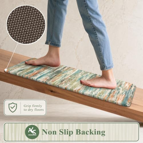 KIMODE Kitchen Mats for Floor Anti Fatigue Farmhouse Kitchen Rugs Sets of 2