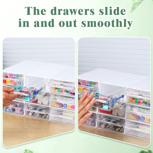 Aulock 9 Pcs Stacking Drawer Organizers for Office Home Dorm Room Supplies