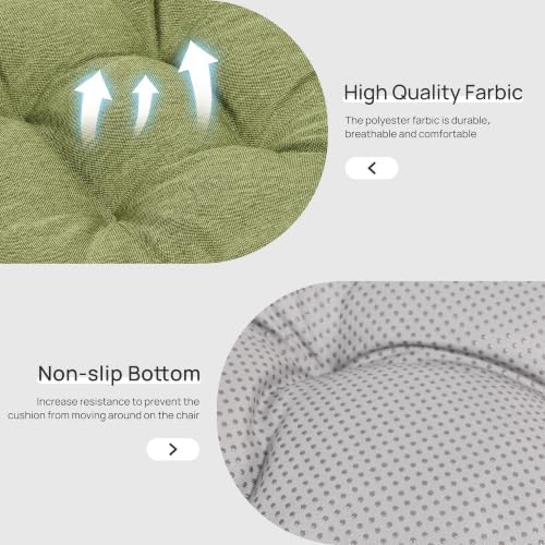 Love's cabin Memory Foam Chair Cushions Set of 4, 19 Inch, Olive Green