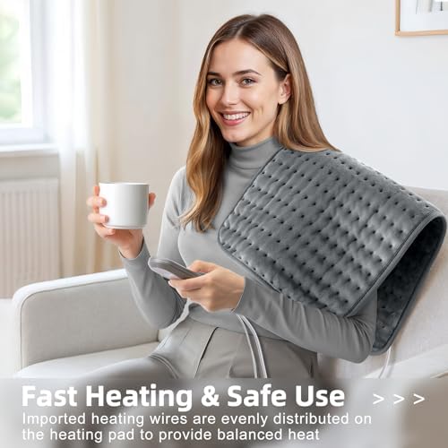 VALGELUIK Heating Pad for Back Pain Relief, 12"x24" Electric Heat Pad Gifts