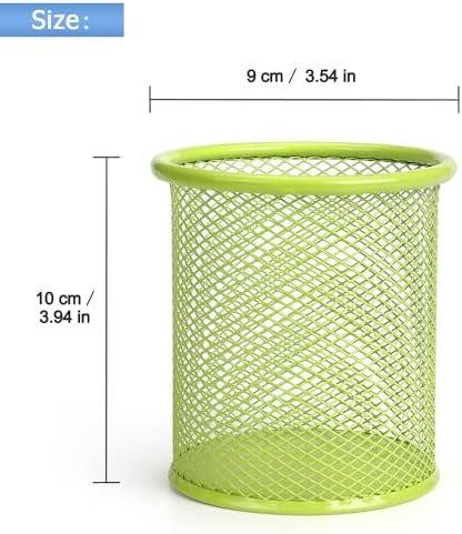 Tamaki Pen Holder Cup for Desk, Wire Mesh Pencil Cup Holder, Green