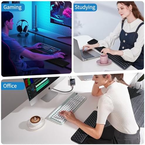 L-Shaped Desk Elbow Pad for Desk, 2-Piece Ergonomic Desk Edge Cushion, PU Leather Elbow Support Padding with Non-Slip, Wrist Comfort Support for Office Home, Office Desk Accessories