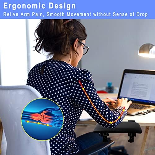 eulps Foldable Arm Rest for Desk, Clamp-On Desk Arm Support Pad with Soft PU Leather Cushion, Ergonomic Wrist & Forearm Rest for Computer Typing, Mouse Use, Gaming, Home Office