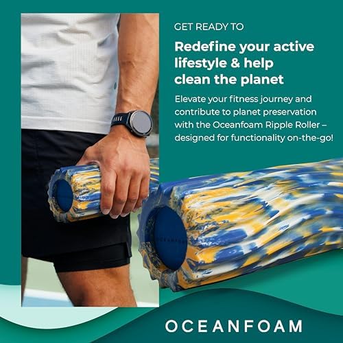 Oceanfoam Ripple Roller - Small Foam Roller (Royal, Gold & Natural Marbled)