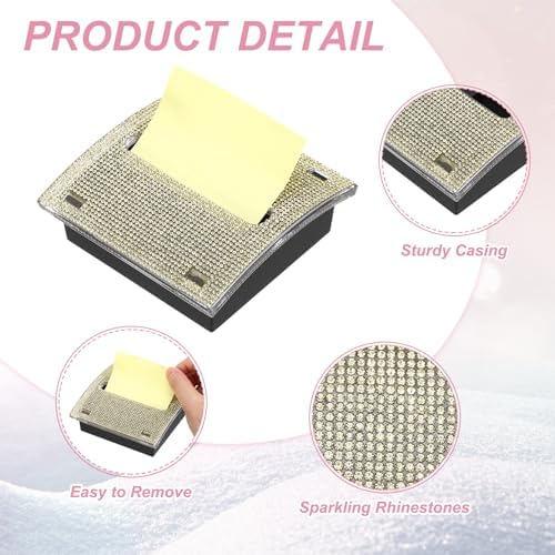 PATIKIL Stick Note Pad Holders 4x4 Sticky Note Dispenser Holder Champagne