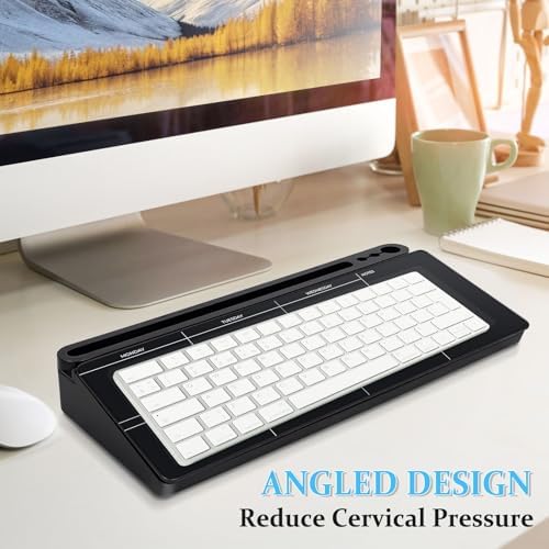 DOLLAR BOSS Glass Desk Whiteboard Calendar Small Dry Erase Board, Black