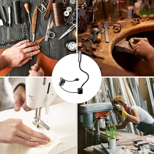 LED Sewing Machine Light,30 LED Magnetic Mount Drill Press Light with Flexible Silone Coating Gooseneck for Sewing Machine, Drill Presses, Desks, Music Stands, Craft, Workbenches, Lathes Lamps (White)