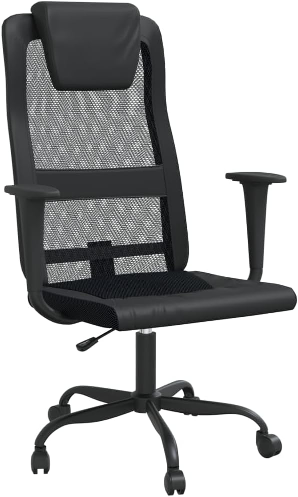 Ergonomic Office Chair with Breathable Mesh Back, Adjustable Height Desk Chair with Lumbar Support, Swivel Home Office Computer Chair, Black