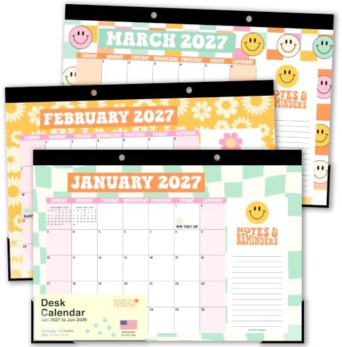 Large Desk Calendar 2027 - Desktop Calendar 2027-2028