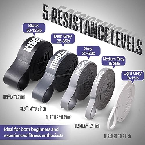 Resistance Band Pull Up Assistance Bands Sets Resistance Heavy Duty Exercise Stretch Fitness Bands for Stretching Power Lifting Workout Training with Instruction Guide