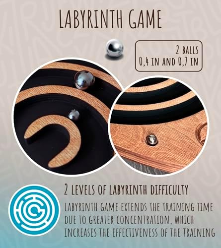 Wooden Balance Board with Labyrinth Maze 23"x14" – Core Strength & Coordination Trainer for Physical Therapy, Fitness & Rehabilitation | Natural Beech Wood, Holds 400 lbs
