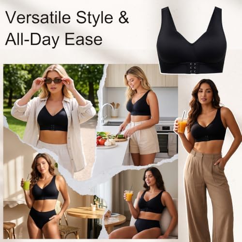 PoseFree Posture Support Bra for Women, Wireless Cross-Back Full Coverage