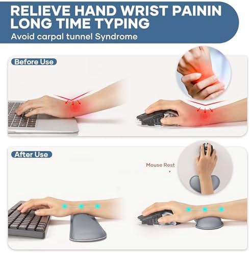 Office Ergonomic Memory Foam Computer Mouse and Keyboard Wrist Rest pad Support Carpal Tunnel, Wrist Rest for Keyboard and Mouse, Wrist Support Set