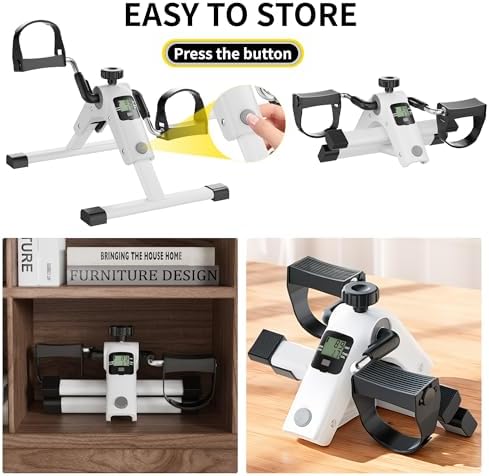MOMODA Under Desk Bike Pedal Exerciser with LCD Display Portable Mini Exercise Bike for Arm and Leg