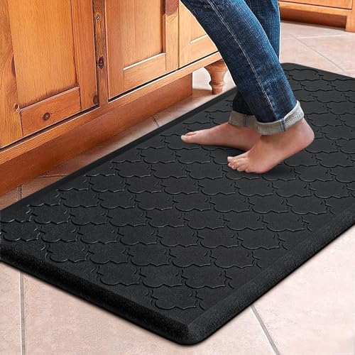 WISELIFE Kitchen Mat Cushioned Anti Fatigue Floor Mat, 17.3"x39", Black