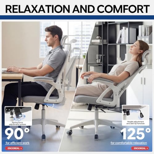 Ergonomic Mesh Office Chair with Headrest, Lumbar Support, 400 lbs