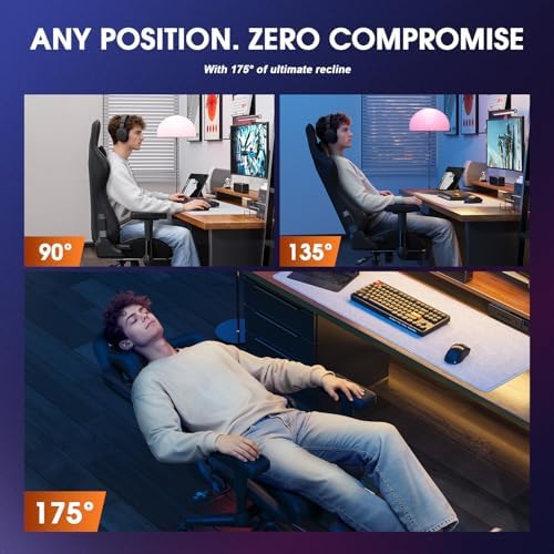 Douxlife 3D Massage Gaming Chair with Footrest Ergonomic PC Chair