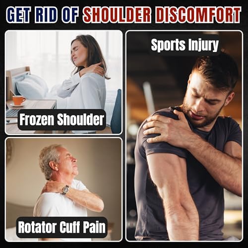 Shoulder Brace with Ice Pack Hot Cold Therapy, Shoulder Compression Sleeve, Shoulders Immobilizer Support for Rotator Cuff Relief Brace for Men Women (Hot & Cold Gel Pack Included)