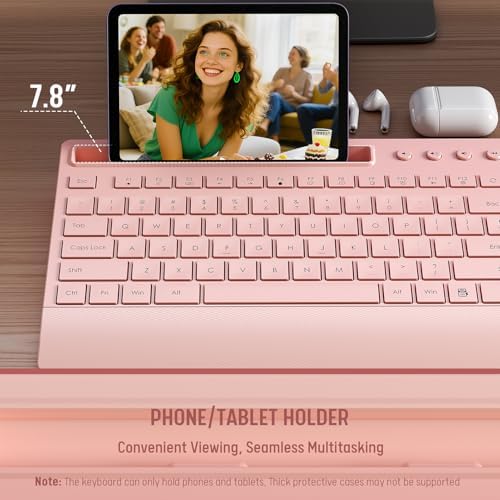 Trueque Wireless Keyboard and Mouse Combo, Full Size with Palm Rest