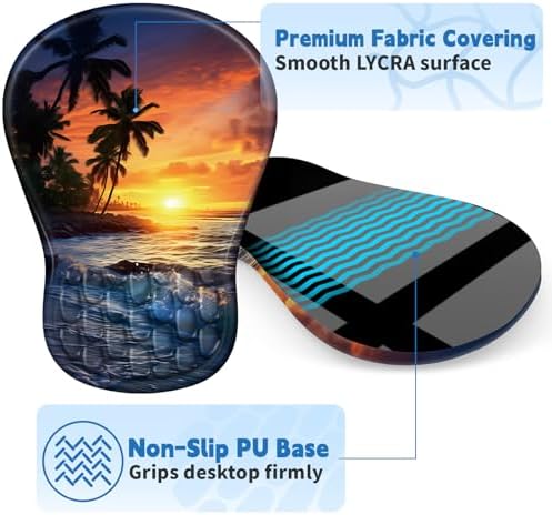 YIWEI Ergonomic Mouse Pad with Wrist Rest for Carpal Tunnel Pain Relief