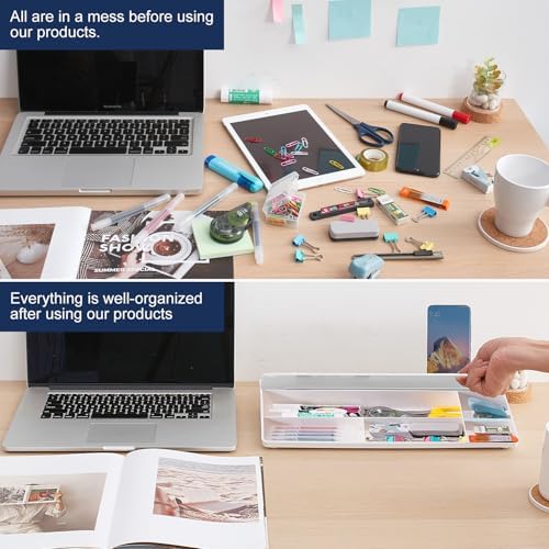 Small Glass Desktop Whiteboard Dry-Erase-Board - Computer Keyboard Stand White Board Surface Pad with Aromatherapy, Desk Organizers with Accessories for Office, Home, School Supplies