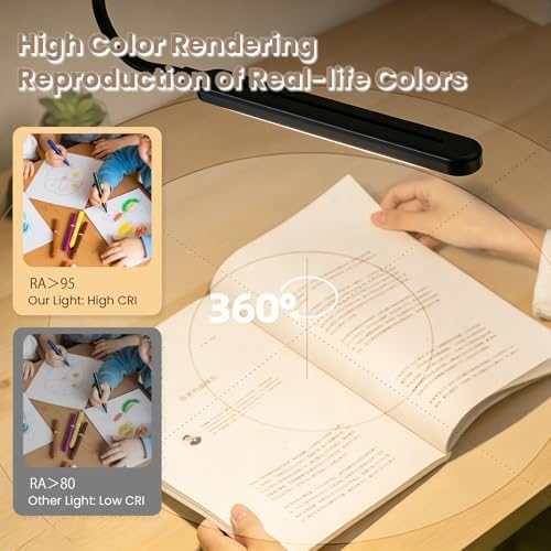 LED Desk Lamp with Clamp for Reading,Nail Art & Painting