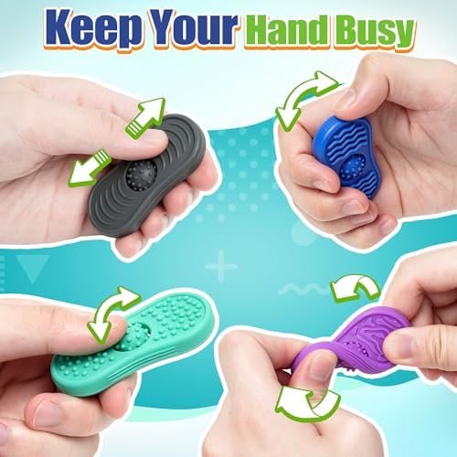 Teacher Must Have Sensory Fidget Toys for Adults 6 Pack Silicone Worry Stones for Autism ADHD Anxiety Calming Down Kids Quiet Silent Figette Stress Relief for Therapy Office Desk Figets Toys Set