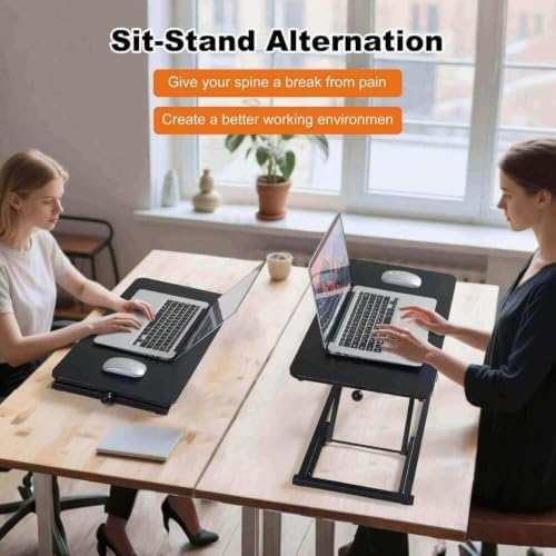 Adjustable Standing Desk Black Converter Keyboard Riser 23.6 Inch