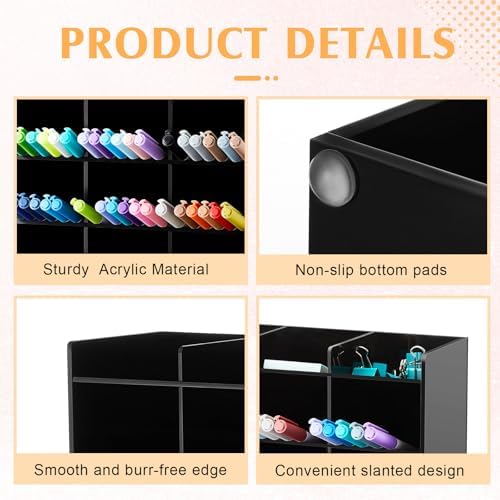MotiMind Acrylic Pen and Marker Organizer for 150 Markers