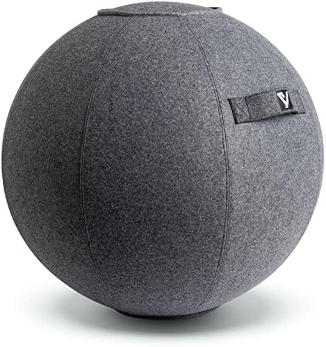 Sitting Ball Chair for Office and Home, Pilates Exercise Yoga Ball with Cover for Balance, Stability and Fitness, Ergonomic Posture Exercise Ball Seat with Handle and Pump