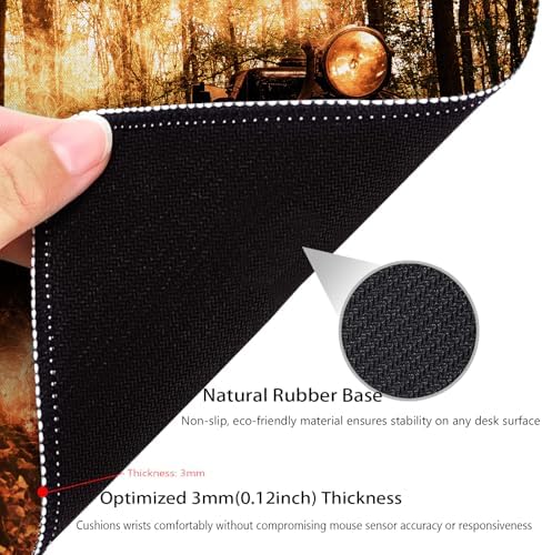 Vintage Old Train Deep in the Forest Mouse Pad, Cute Durable Desk Mat