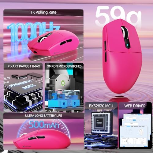 ATTACK SHARK G3 PRO Tri-Mode Wireless Gaming Mouse with RGB Charging Dock