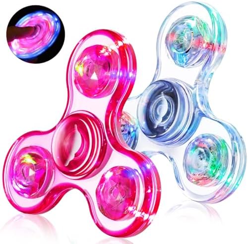 Fidget Spinner 2 Pack, Light up Sensory Fidget Toys Adults Kids Autism ADHD