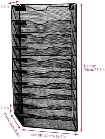 Wall Mounted File Organiser A7 Mesh in Hanging Wall File Holder Mail Organiser