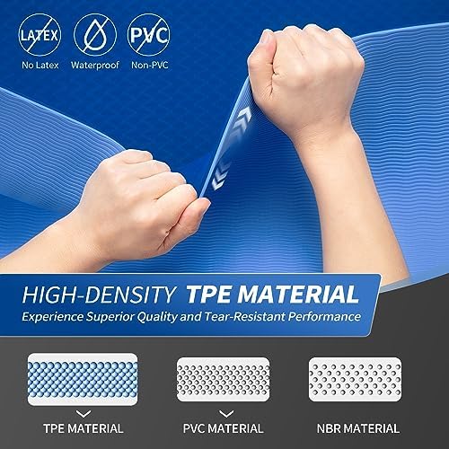 CAMBIVO Yoga Mat for Women Men Kids, 1/3 & 1/4 & 2/5 Inch Extra Thick Yoga Mat Non Slip, 72" x 24" TPE Yoga Mats, Workout Mat with Carrying Strap for Yoga, Pilates and Floor Exercises