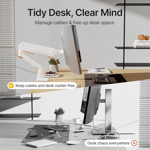 monTEK Single Monitor Arm for Max 45 Inch Ultrawide Screens, Holds 35 Lbs