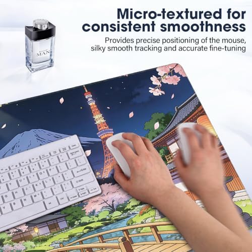 Durable Desk Pad 31.5x15.7 Inch - Thick XXL Mouse Pad, Bridge