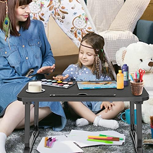 Fayquaze Lap Laptop Desk, Portable Foldable Laptop Bed Table with Storage Drawer and Cup Holder, Lap Desk Lap Bed Stand Tray Table Serving Tray for Eating, Reading and Working