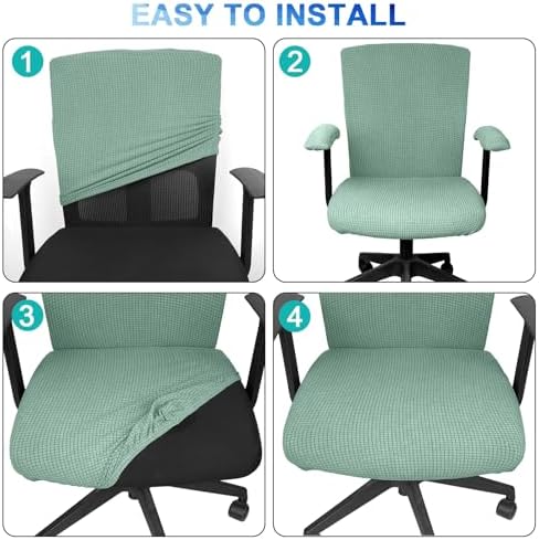 Tallew 4 Pcs Office Chair Covers Stretchable Armrest Seat,XL,Pea Green