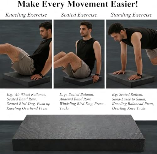High-Density Balance Pad, Extra Large Balance Pad for Physical Therapy, TPU Foam Balance Board for Rehabilitation Stability Workout Knee and Ankle Exercise