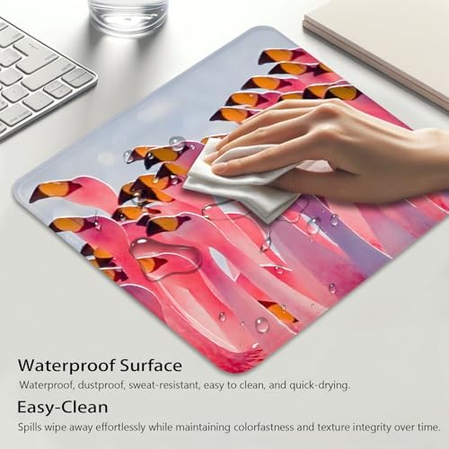 Flamingo Flock Pink Parade Mouse Pad, Cute Durable Desk Mat