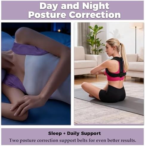 2PCS Posture Corrector Set,Nighttime Posture Brace Sleeping and Back Straps