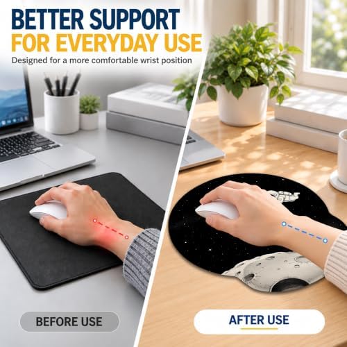Astronaut Wrist Rest Mouse Pad 3 Piece Set with Keyboard Rest and Coaster